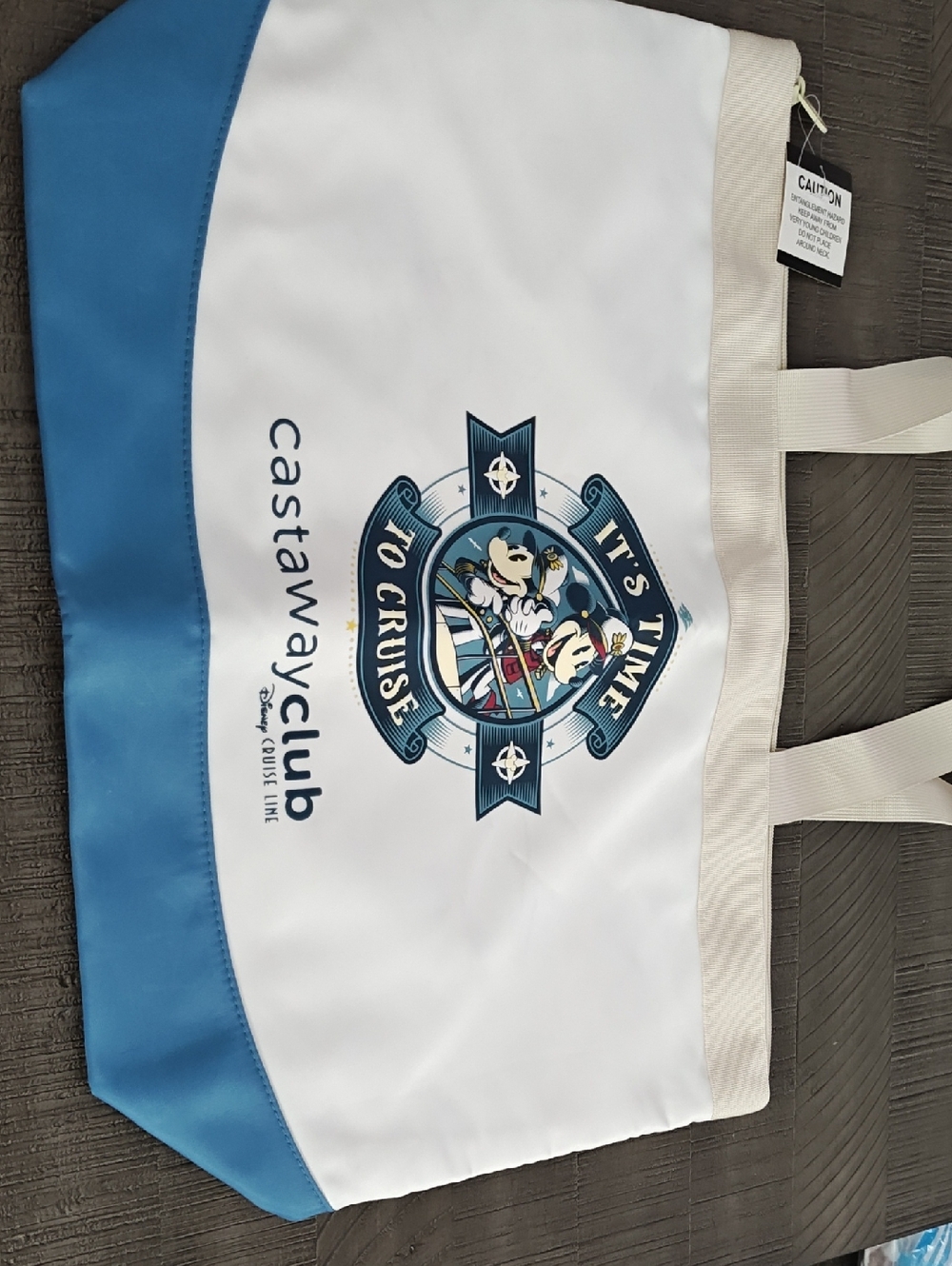 Disney Castaway Club Cruise Tote - White, Blue & Cream